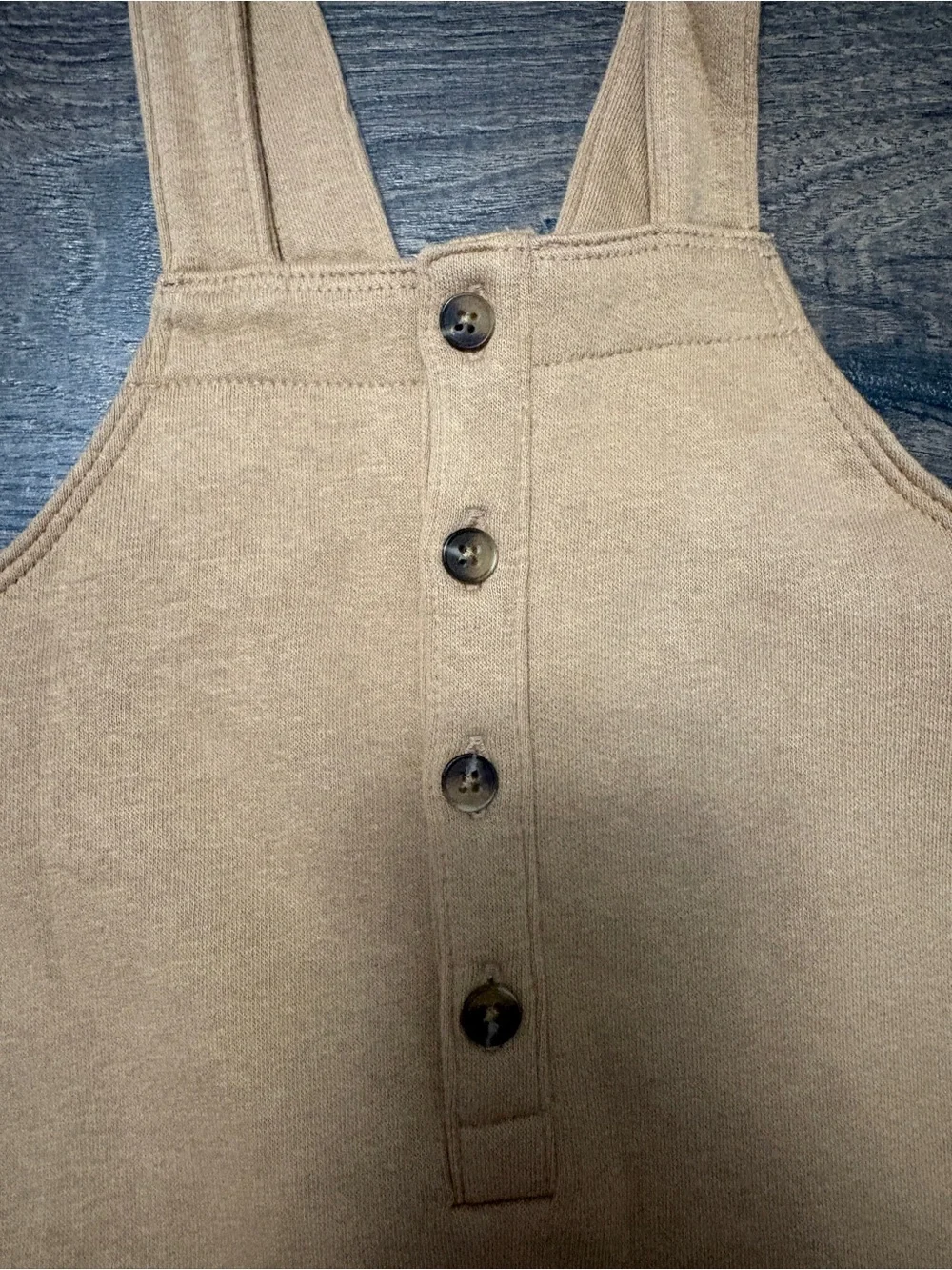 🌴 Old Navy Boys Tan Overall Jumpsuit Romper 12-18M